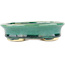 Oval green bonsai pot by Heian Kosen - 156 x 134 x 30 mm