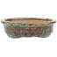 Oval multicolor bonsai pot by Heian Kosen - 150 x 131 x 32 mm