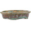 Oval multicolor bonsai pot by Heian Kosen - 150 x 131 x 32 mm