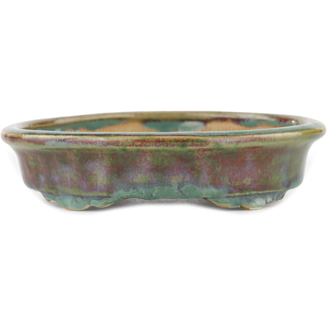 Vaso bonsai ovale multicolore di Heian Kosen - 150 x 131 x 32 mm