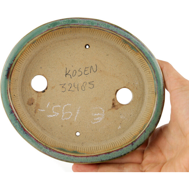 Vaso bonsai ovale multicolore di Heian Kosen - 150 x 131 x 32 mm