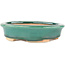 Oval green bonsai pot by Heian Kosen - 146 x 130 x 32 mm