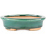 Oval green bonsai pot by Heian Kosen - 146 x 130 x 32 mm