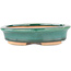 Oval green bonsai pot by Heian Kosen - 146 x 130 x 32 mm