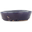 Oval blue bonsai pot by Heian Kosen - 164 x 138 x 34 mm