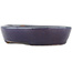 Oval blue bonsai pot by Heian Kosen - 164 x 138 x 34 mm