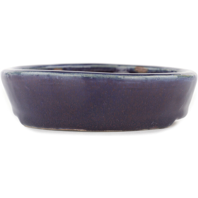 Ovaler blauer Bonsaitopf von Heian Kosen – 164 x 138 x 34 mm