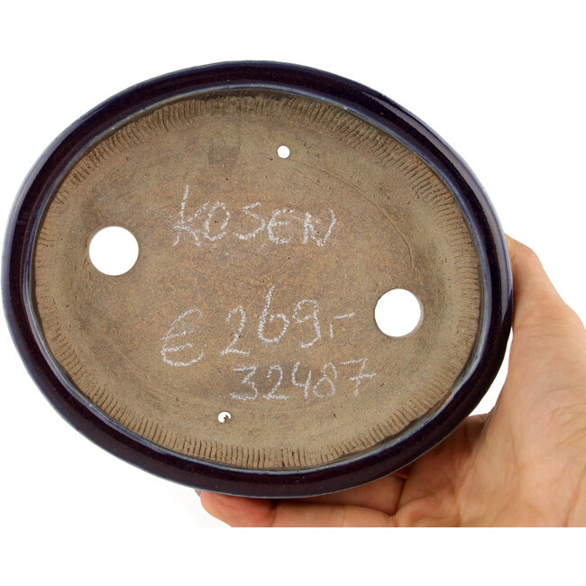 Vaso bonsai ovale blu di Heian Kosen - 164 x 138 x 34 mm