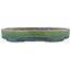 Oval green bonsai pot by Ikkou - 170 x 124 x 27 mm