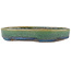 Oval green bonsai pot by Ikkou - 170 x 124 x 27 mm