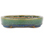 Oval green bonsai pot by Ikkou - 170 x 124 x 27 mm