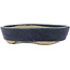 Oval blue bonsai pot by Echizen - 150 x 115 x 30 mm