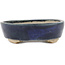 Oval blue bonsai pot by Echizen - 150 x 115 x 30 mm