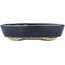 Oval blue bonsai pot by Echizen - 150 x 115 x 30 mm