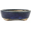 Oval blue bonsai pot by Echizen - 150 x 115 x 30 mm