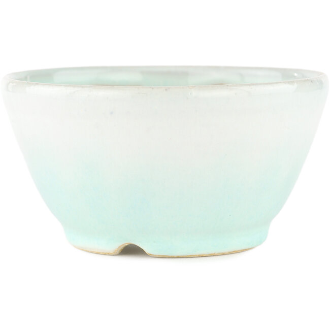 Round blue bonsai pot by Koyou - 112 x 112 x 55 mm