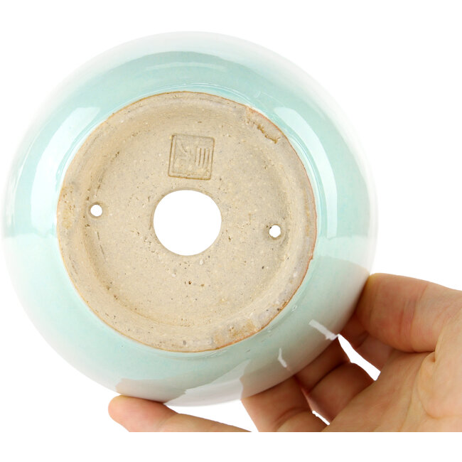 Pot à bonsaï rond bleu par Koyou - 112 x 112 x 55 mm