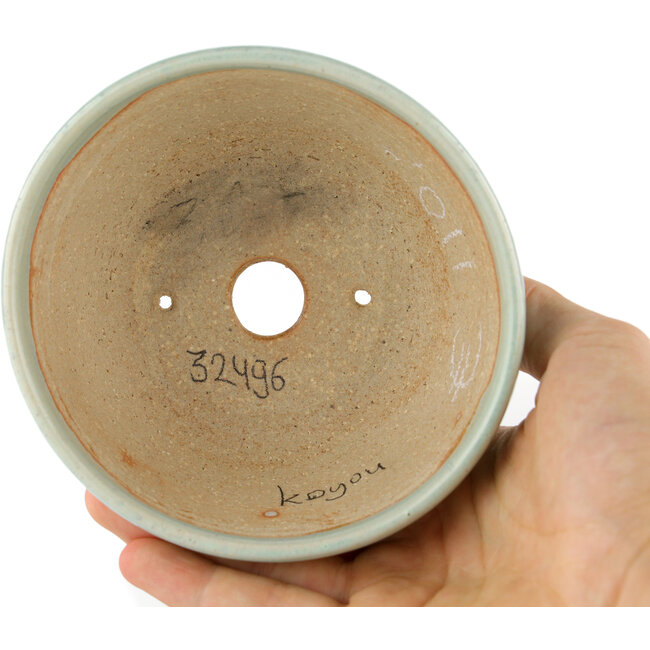 Maceta redonda para bonsái azul de Koyou - 116 x 116 x 60 mm