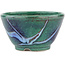 Round green bonsai pot by Koyou - 105 x 105 x 56 mm