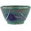 Round green bonsai pot by Koyou - 105 x 105 x 56 mm