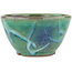 Round green bonsai pot by Koyou - 107 x 107 x 60 mm