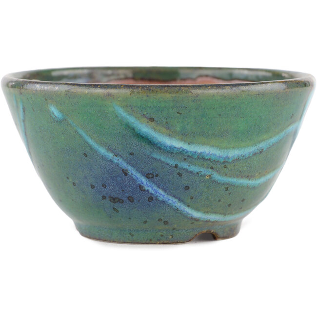 Maceta redonda para bonsái verde de Koyou - 105 x 105 x 56 mm