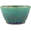 Round green bonsai pot by Koyou - 110 x 110 x 60 mm