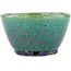 Round green bonsai pot by Koyou - 110 x 110 x 60 mm