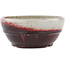 Round red bonsai pot by Koyou - 115 x 115 x 50 mm