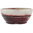 Round red bonsai pot by Koyou - 115 x 115 x 50 mm