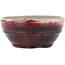 Round red bonsai pot by Koyou - 115 x 115 x 50 mm