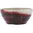 Round red bonsai pot by Koyou - 115 x 115 x 50 mm