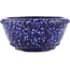 Round blue bonsai pot by Koyou - 125 x 125 x 57 mm