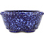 Round blue bonsai pot by Koyou - 125 x 125 x 57 mm