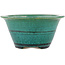 Round green bonsai pot by Koyou - 125 x 125 x 60 mm