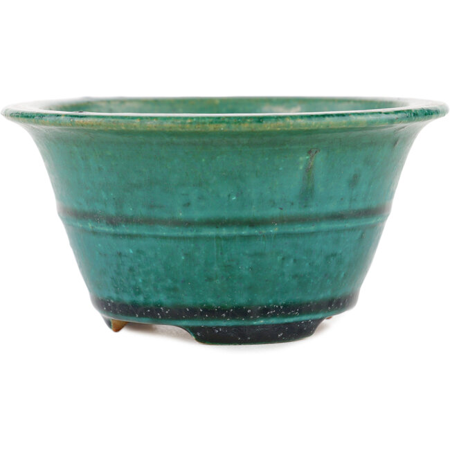 Pot à bonsaï rond vert par Koyou - 125 x 125 x 60 mm