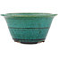 Round green bonsai pot by Koyou - 125 x 125 x 60 mm