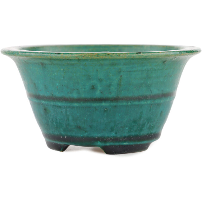 Ronde groene bonsaipot van Koyou - 125 x 125 x 60 mm