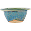 Round blue bonsai pot by Koyou - 130 x 130 x 55 mm