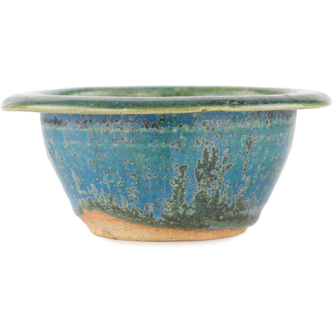 Maceta redonda para bonsái azul de Koyou - 130 x 130 x 55 mm