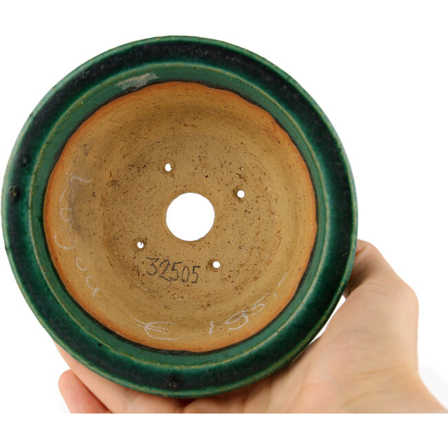 Vaso bonsai rotondo verde di Koyou - 125 x 125 x 60 mm