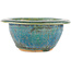 Round blue bonsai pot by Koyou - 130 x 130 x 55 mm