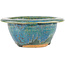 Round blue bonsai pot by Koyou - 130 x 130 x 55 mm