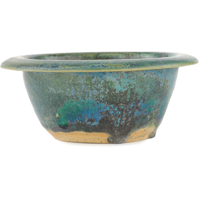 Maceta redonda para bonsái azul de Koyou - 142 x 142 x 60 mm