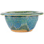 Round blue bonsai pot by Koyou - 130 x 130 x 55 mm