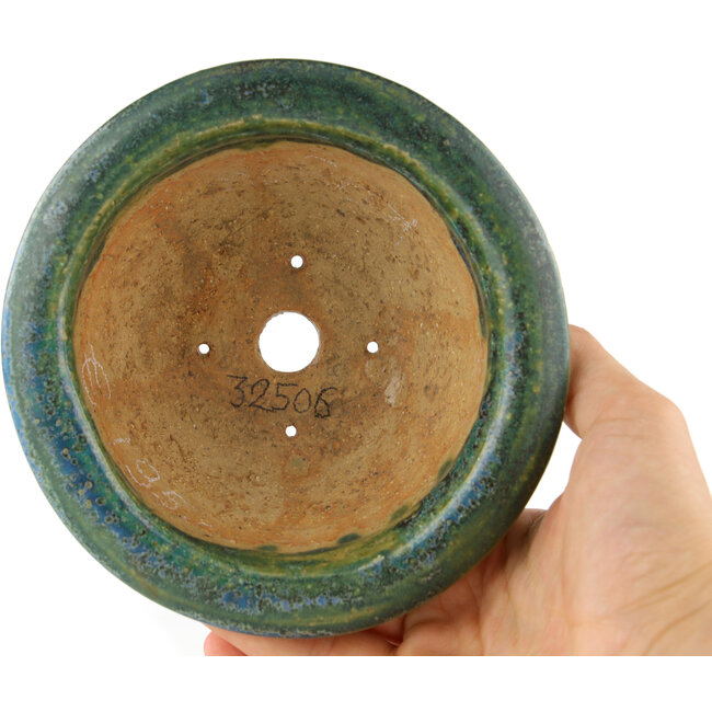 Pot à bonsaï rond bleu par Koyou - 130 x 130 x 55 mm