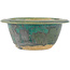 Round blue bonsai pot by Koyou - 142 x 142 x 60 mm