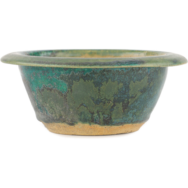 Runder blauer Bonsaitopf von Koyou – 142 x 142 x 60 mm