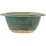 Round blue bonsai pot by Koyou - 142 x 142 x 60 mm