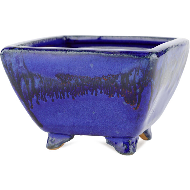Vierkante blauwe bonsaipot - 125 x 125 x 85 mm